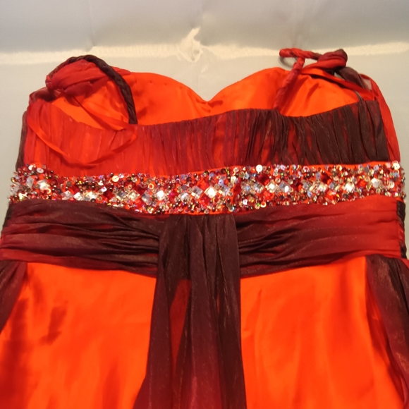 Multi color red gown - Picture 10 of 12